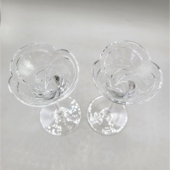 Rogaska Maestro Crystal Art Nouveau Style Light Candlesticks Pair Set of 2 - Picture 5 of 6